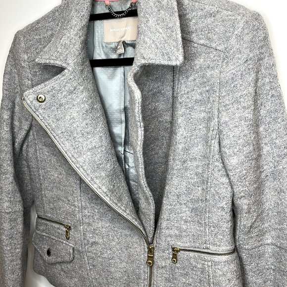 Banana Republic Tailored Boiled Wool Moto Jacket. - Picture 4 of 10